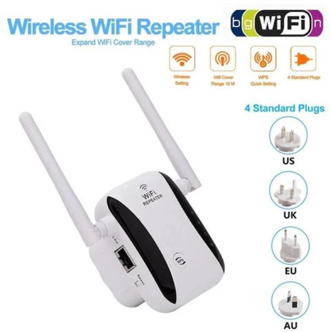 500m 4G 무선 Wifi 리피터 300Mbps 네트워크 라우터 익스텐더 호 증폭기 2 안테나 부스터 액세스 포인트, 01 미국 플러그, 02 하얀색, 1개