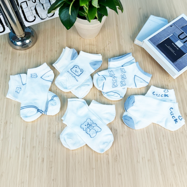 슈아미 심플한 여학생 양말 중학생 삭스 5종 10결레