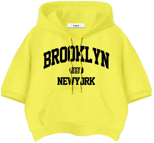 몰토벨리노 TSF 브룩클린1898 세미오버핏 고밀도 크롭 반팔 후드티