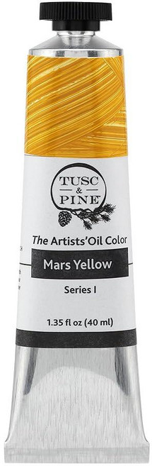 Tusc & Pine 아티스트 오일 페인트 - 티타늄 화이트 (아마씨) 40ml 황변 없음 풍부하고 크리미 한 일관성 최대 안료 부하 소량 가공 페인트 전문 아티스트, 1개(1개입), 마스 옐로우