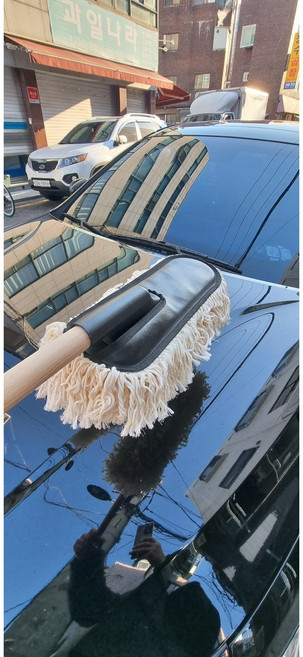 오일먹인 원목 손잡이 먼지 털이개 국내산 대장급털이개 면사털이개, 1개, 가방케이스
