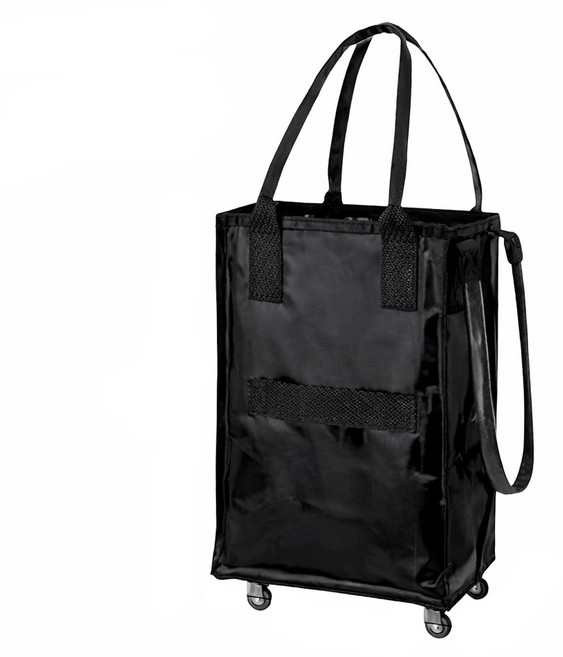 二代款 環保購物袋 拖輪買菜車 附輪購物包, 神秘黑【第二代皓啃包】Ｓ號(登機款), 1個