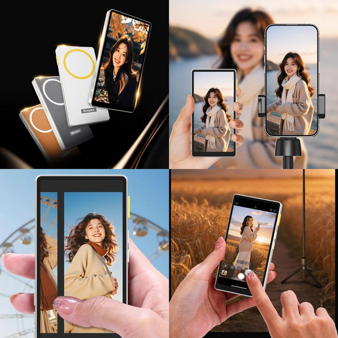 킹마 KingMa PH06 Ultra 무선 셀카 모니터 맥세이프 스마트폰 셀카 디스플레이 후면 카메라 셀카 촬영 브이로그 셀피스크린 5인치스크린 트루펙트신상, PH06 Ultra 버전-그레이, 13cm