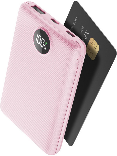 UOOFON 고속충전 미니 보조배터리 10000mAh PD 22.5W QC3.0 LED 잔량표시 포켓 휴대용+20W C타입 케이블, 핑크-N2, N2
