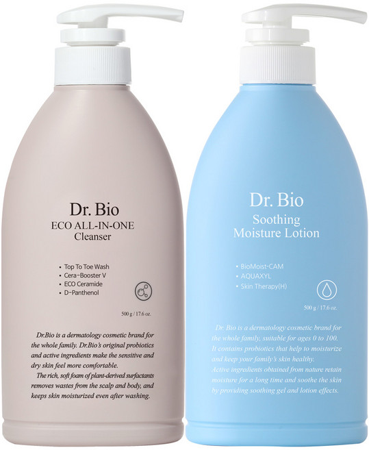닥터바이오 수딩 페이스 앤 바디로션 500g+올인원 워시 500g, 1세트