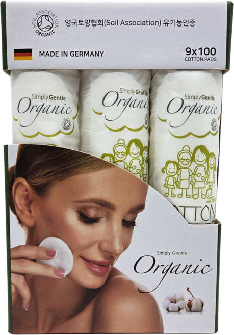 심플리젠틀 유기농 화장솜 900매 코스트코 100매 x 9개 오가닉 천연 순면 패드, 1개, 1매입