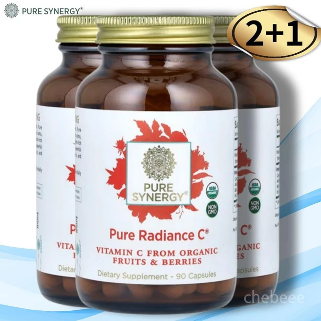 퓨어시너지 레디언스 비타민 C 90캡슐 3병 아세로라 카무카무 라즈 베리, 90정 - 쿠팡