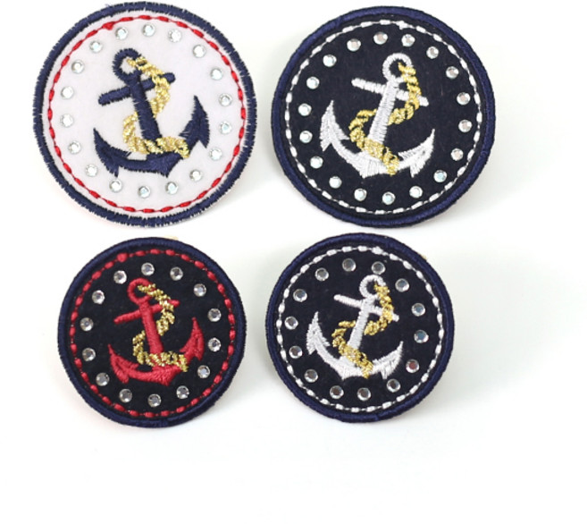 [펠트친구]큐빅마린와펜[1567], 네이비 중, 1개