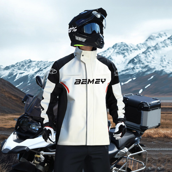 couyor 오토바이우비 바이크우비 자전거우의 상하의세트, 화이트블랙