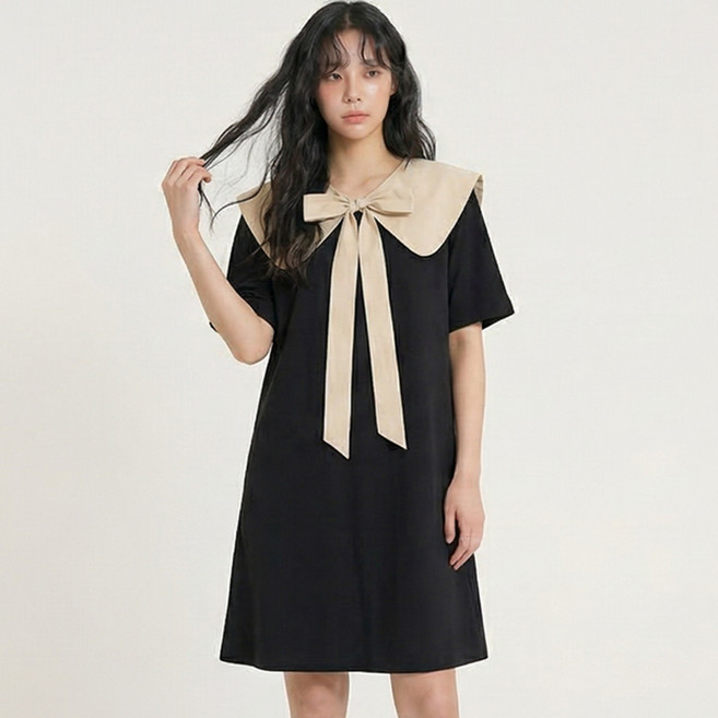 드마엘 디안 빅카라 여성 리본 원피스 (2color)+델로나