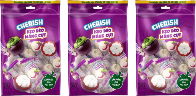 체리쉬 망고스틴 젤리 - Keo deo mang cut Lai Phu - Cherish Mangosteen Jelly, 3개, 275g