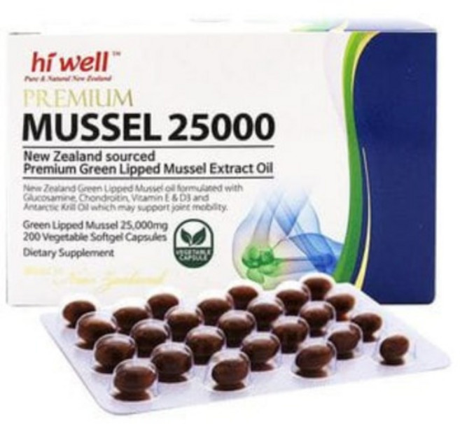 하이웰 프리미엄 초록입홍합 오일 25000 mg 200 캡슐 7개월분 뉴질랜드직송, 1박스, 200정