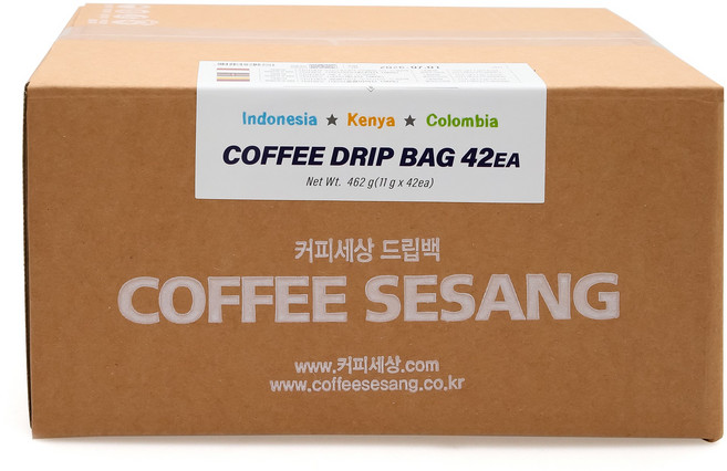 커피세상 드립백 콜롬비아 케냐 인도네시아 캠핑커피, 1세트, 11g, 42개입
