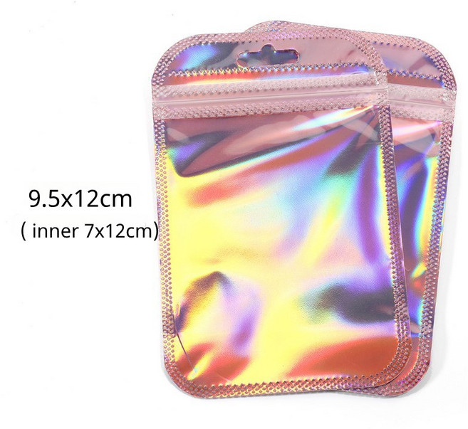홀로그램 지퍼백 포장봉투 10p, 1개, 핑크