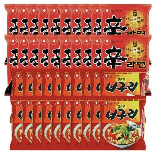 농심너구리얼큰한맛 20개 + 농심신라면 20개, 1개