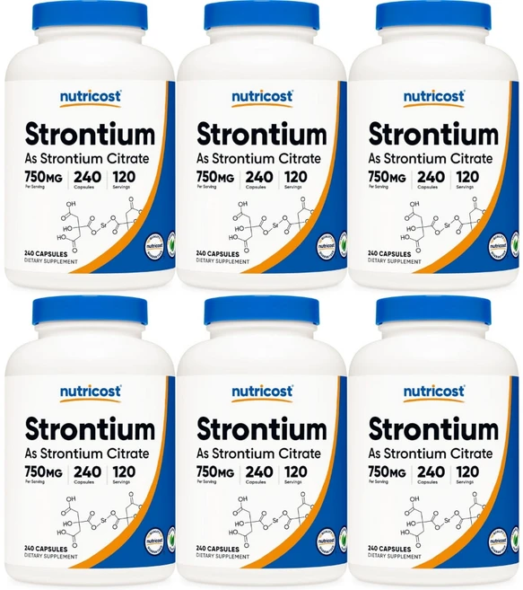 뉴트리코스트 스트론튬 750mg, 240정, 6개 - 쿠팡