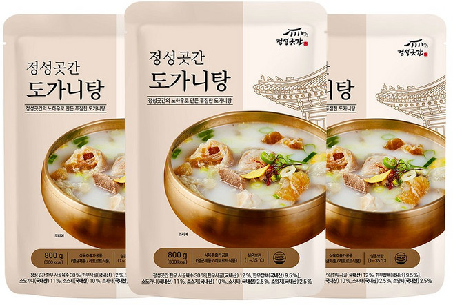 정성곳간 국내산 도가니탕, 3개, 800g