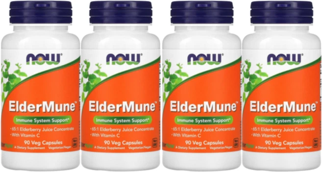 멀티구성NOW FOODS 나우푸드 ElderMune 엘더뮨 이뮨 아답토젠 엘더베리 베지캡슐, 4개, 90정 - 쿠팡