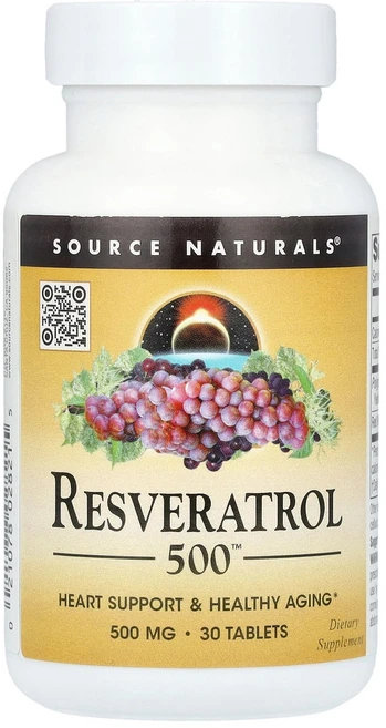 소스내츄럴스 Source Naturals Resveratrol 500™ 500 mg 30 Tablets, 1개, 30정 - 쿠팡