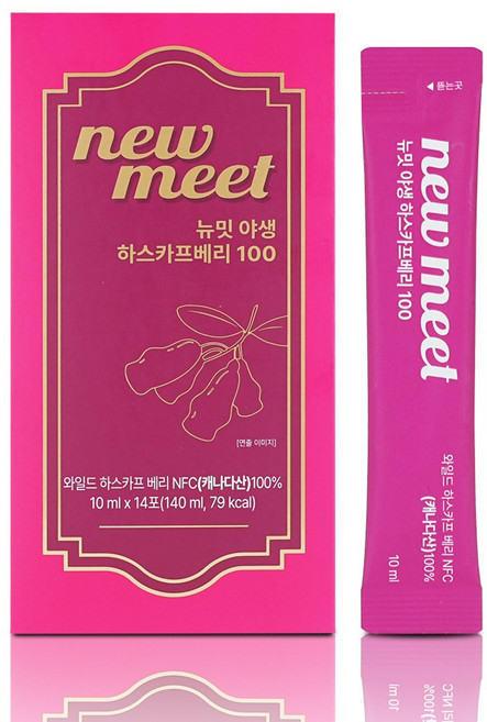 뉴밋 야생 하스카프베리 착즙 스틱 100% 1박스(14포) 안토시아닌, 14개, 10ml