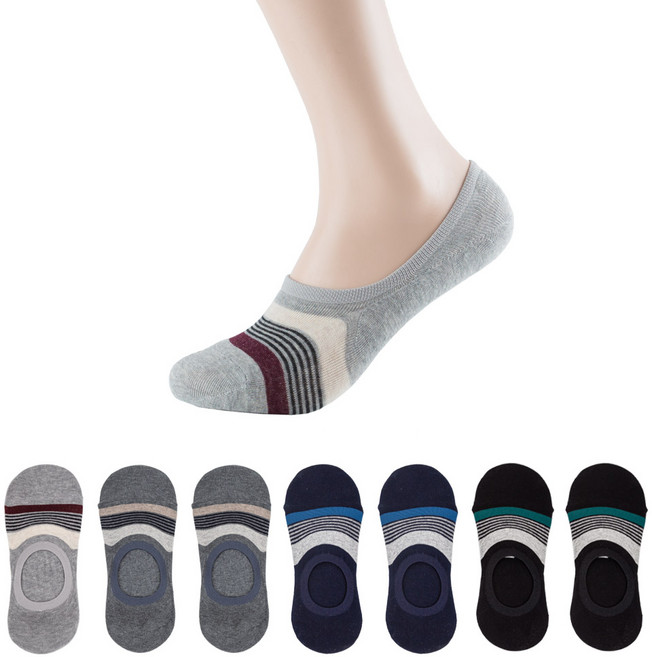 삭스너 남성용 가로줄 안벗겨지는 덧신 양말 8켤레