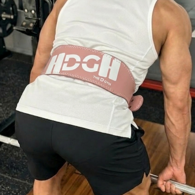 더디짐 헬스 벨트 가죽 복압 파워 리프팅 벨트, 코랄 핑크, 1개