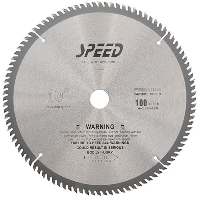 SPEED 목재용 원형 톱날 10인치 100날 목공 팁쏘, 1개