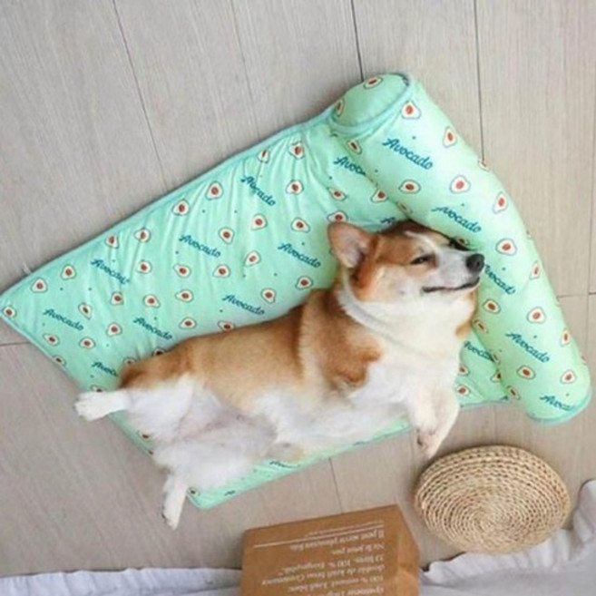 반려동물 쿠션 방석 매트 강아지 고양이 침대 쿨링, 바나나_L