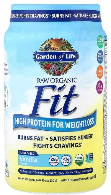 Garden of Life Raw 오가닉 핏 체중 감량을 위한 하이 프로틴 바닐라 930g(2lb) GOL-12042, 929 g, 930g, 1개 - 쿠팡