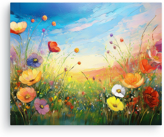 엘티에프티 들꽃 그림 풍경그림 유화 플랜테리어 꽃그림 캔버스액자 인테리어 카페 거실 예쁜 꽃그림 액자, 2. 들꽃풍경:축제