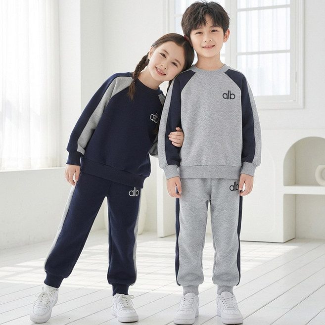 달콩슈 주니어용 배색 트레이닝복 세트 상하의 남아 여아 DKW215