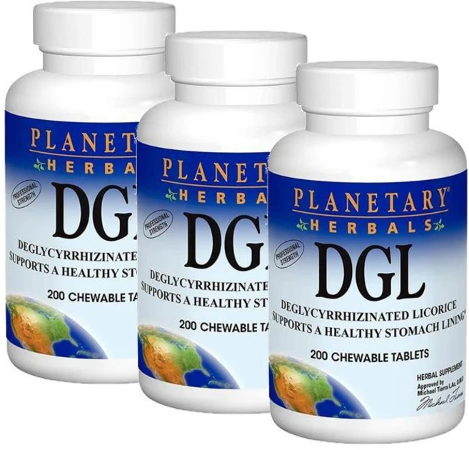 플랜터리 허벌 DGL 리코리스 380mg 츄어블 Planetary Herbals DGL Licoric, 3개, 200정 - 쿠팡