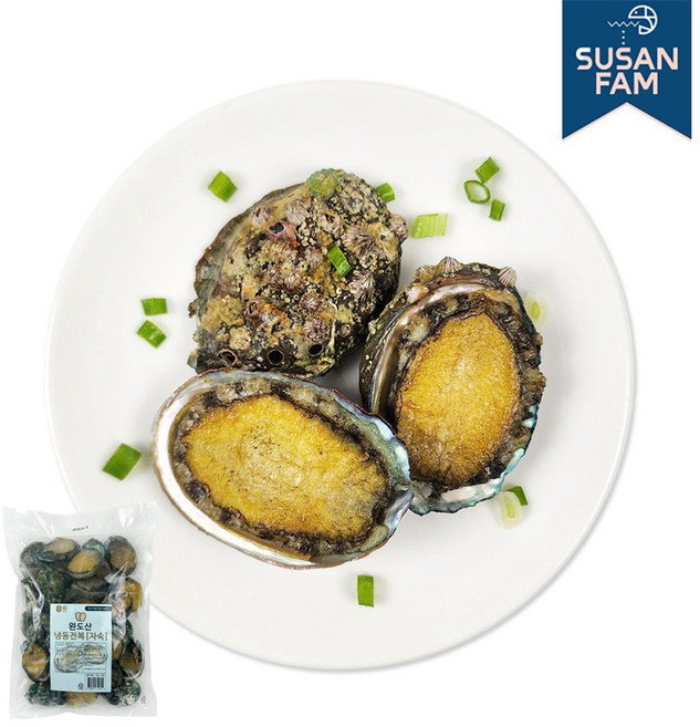 국산 완도 자숙전복 1kg 냉동 손질 전복, 1개, 자숙전복 - 1kg 약40미