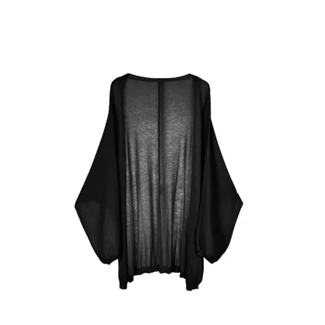 Vezri 여성스런 봄 여름 숄 니트 가오리핏 카디건 루즈핏 블라우스 얇은 톱 코트