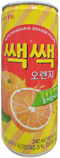 쌕쌕 오렌지 주스, 240ml, 10개