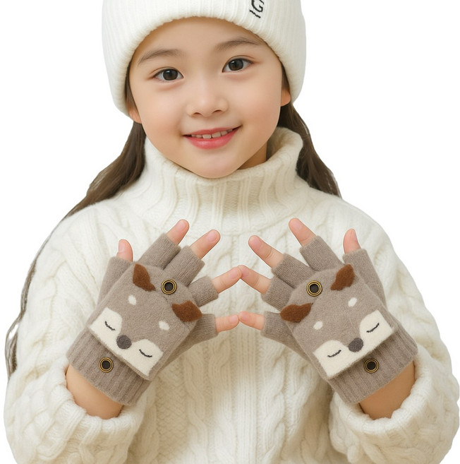 SWNC 뽀송뽀송 아동 손가락장갑 루돌프 친구들