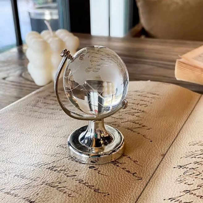 소형 투명 미니 인테리어 크리스탈 지구본