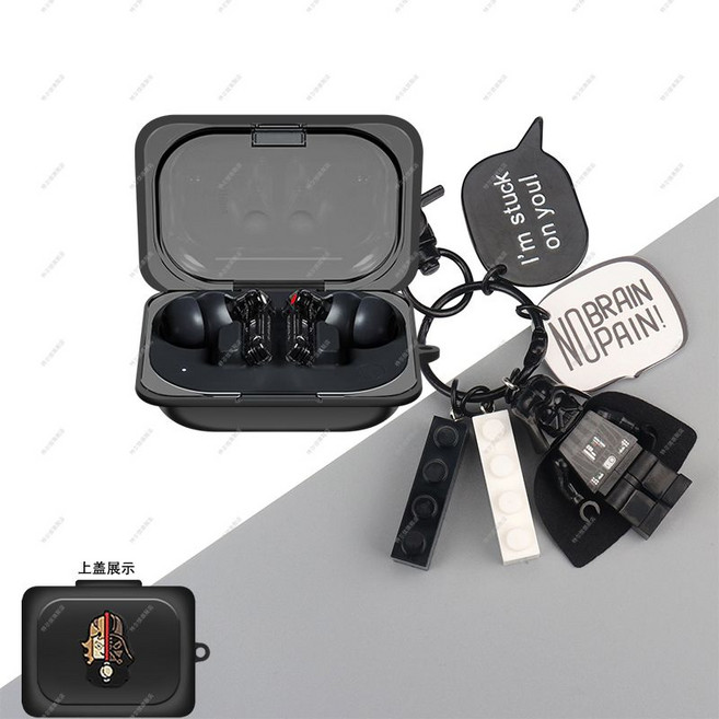 낫싱 이어a 투명 케이스 피규어 키링 버클 누드 커버, NOTHING ear(a) 케이스, 블랙 블랙 사무라이 + 빌딩 블록 블랙 사무라이, 1개