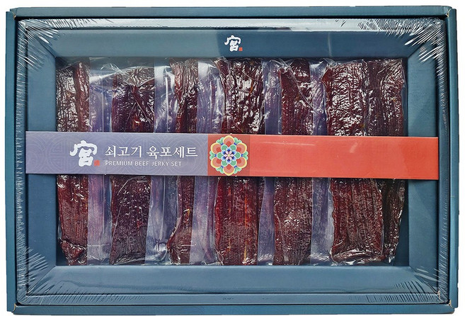 궁 쇠고기 육포 510g 선물세트 보자기 포장 + 쇼핑백 대량 판촉 설 추석 명절 회사 가족 선물세트 코스트코 육포 닥터맘, 1세트