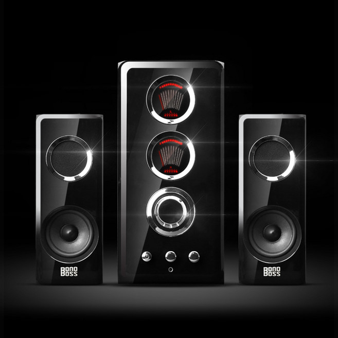 보노보스 2.1채널 우퍼 컴퓨터 PC용 게이밍 멀티미디어 LED 앰프 스피커 BOS-5000 TITAN 2