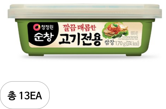 청정원순창 깔끔 매콤한 고기전용 쌈장, 170g, 13개
