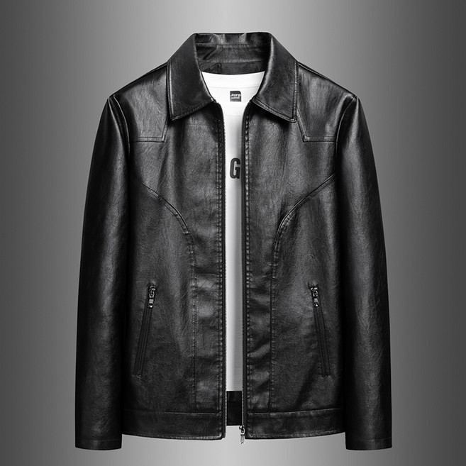 남성 빅사이즈 가죽자켓 봄가을 캐주얼 루즈핏 집업 가죽 데일리 PU자켓