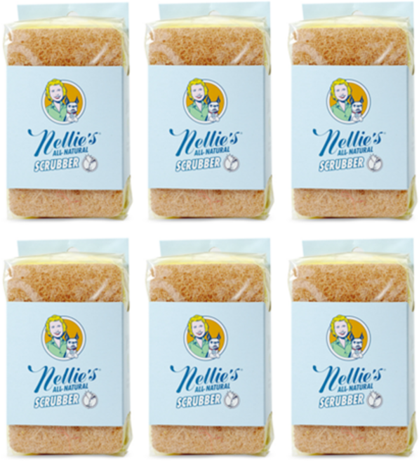 NELLIE'S 천연수세미 넬리 수세미 거품이잘나는 코코넛껍질 + 천연펄프 칼라행주, 2개입, 6개