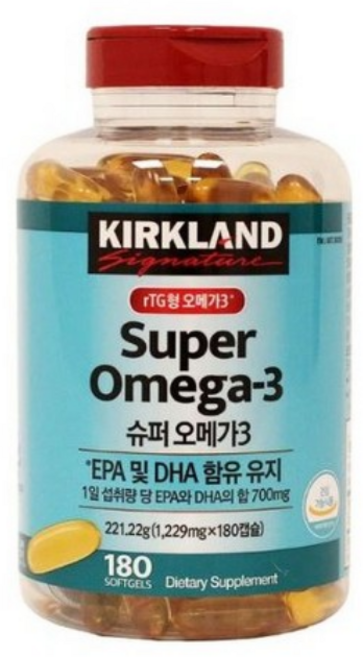 커클랜드시그니춰 슈퍼 오메가3 2정 180개, 180정, 3개