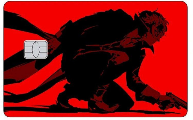 페르소나5 조커 로고 카드 스티커 교통카드 체크카드 티머니 기후동행 꾸미기 굿즈, 미니 (Small Chip), 3-1PCS