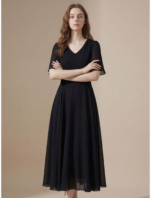 카라 KARRA 플레어솔리드쉬폰원피스 A4S1170