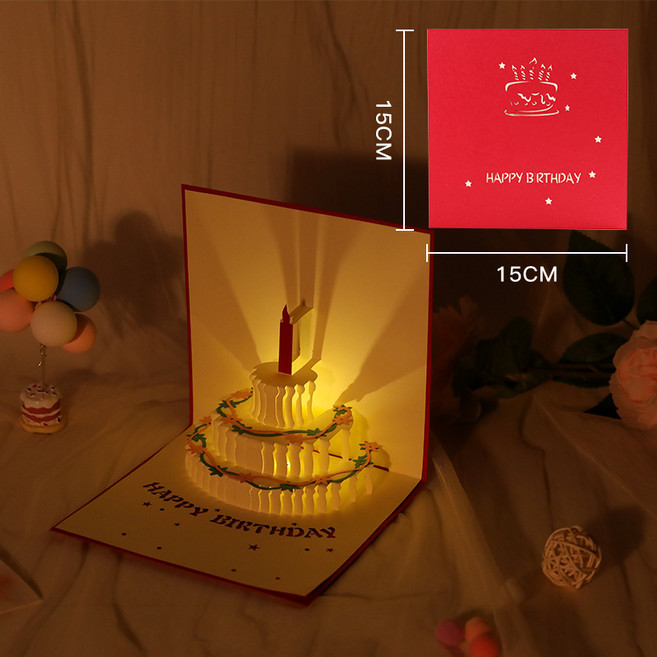 立體生日蛋糕賀卡, 彩色蛋糕紅封音樂黃燈, 30包