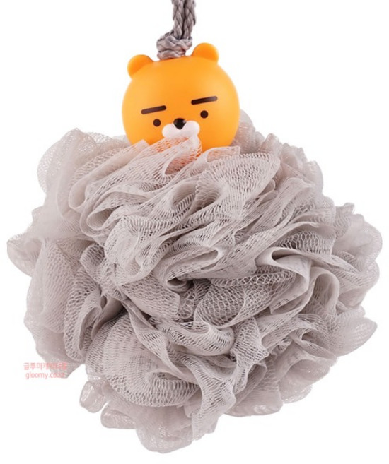 카카오 라이언 캐릭터 피규어 샤워볼(그레이) 571866, 1개, 1개입