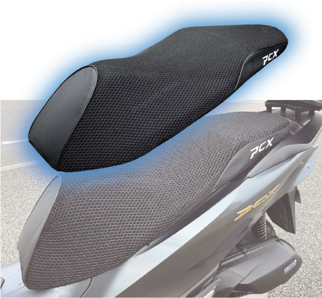 PCX 쿨시트 3D 벌집 시트 커버 여름 안장 쿨메쉬 통풍 통기성, 블랙, 1개