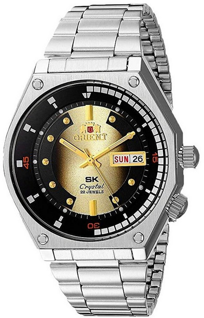 Orient 남성용 'SK Diver Retro' 일본 오토매틱/핸드 와인딩 스테인리스 스틸 스포츠 시계 골드.